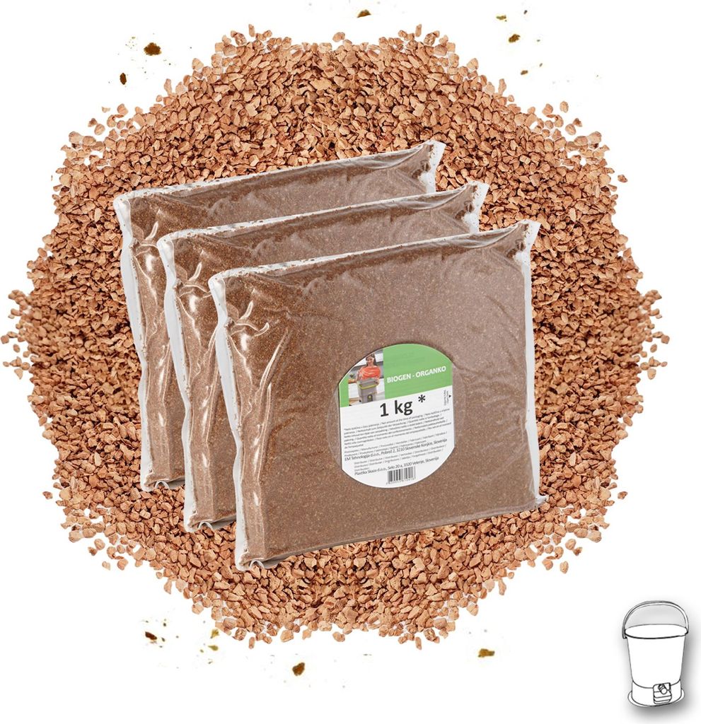 Bokashi Ferment zur Fermentation im Bokashi Eimer und zur Produktion von Bokashi Kompost, 3 Stk.