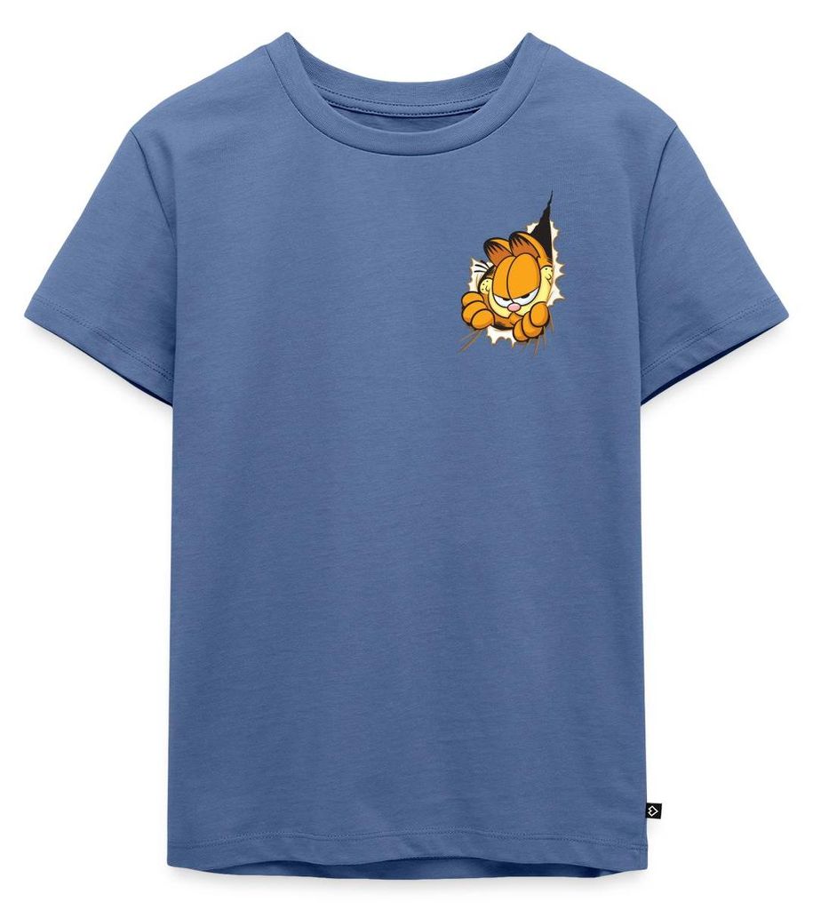Spreadshirt Garfield Hier Ist Garfield Kinder Premium T-Shirt, 122/128 (6 Jahre), Taubenblau