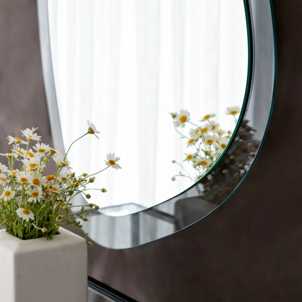 Miroir Aqua Soho Skye Decor en verre trempé transparent 67 x 85 cm