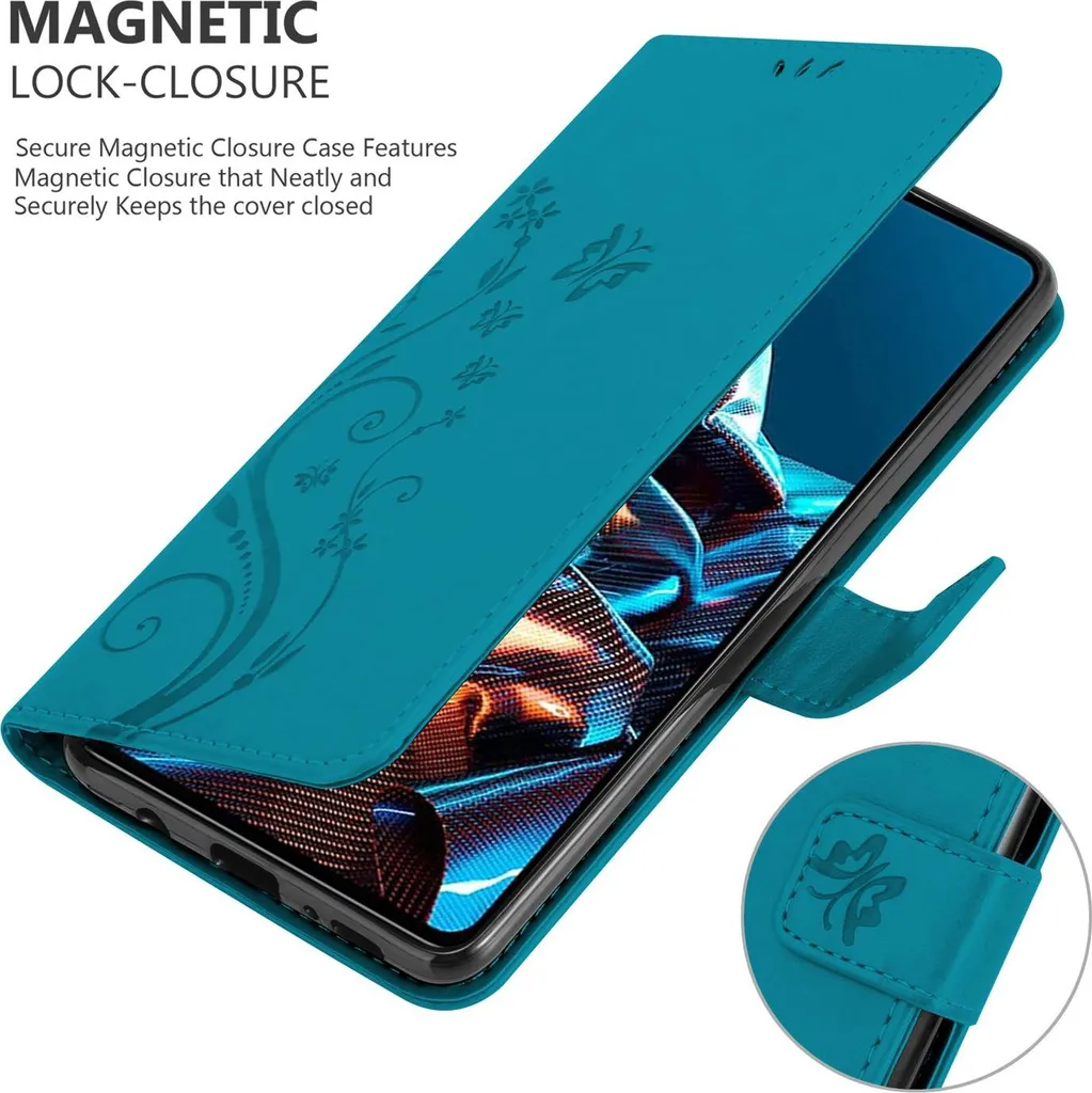 Cadorabo Custodia Libro Portafoglio Per BQ Aquaris M5 – Azzurro Scuro E Nero, Con Vani E Chiusura Magnetica