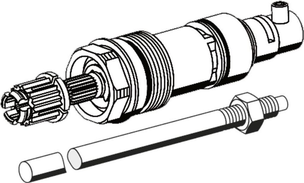 A technical drawing of plumbing parts.