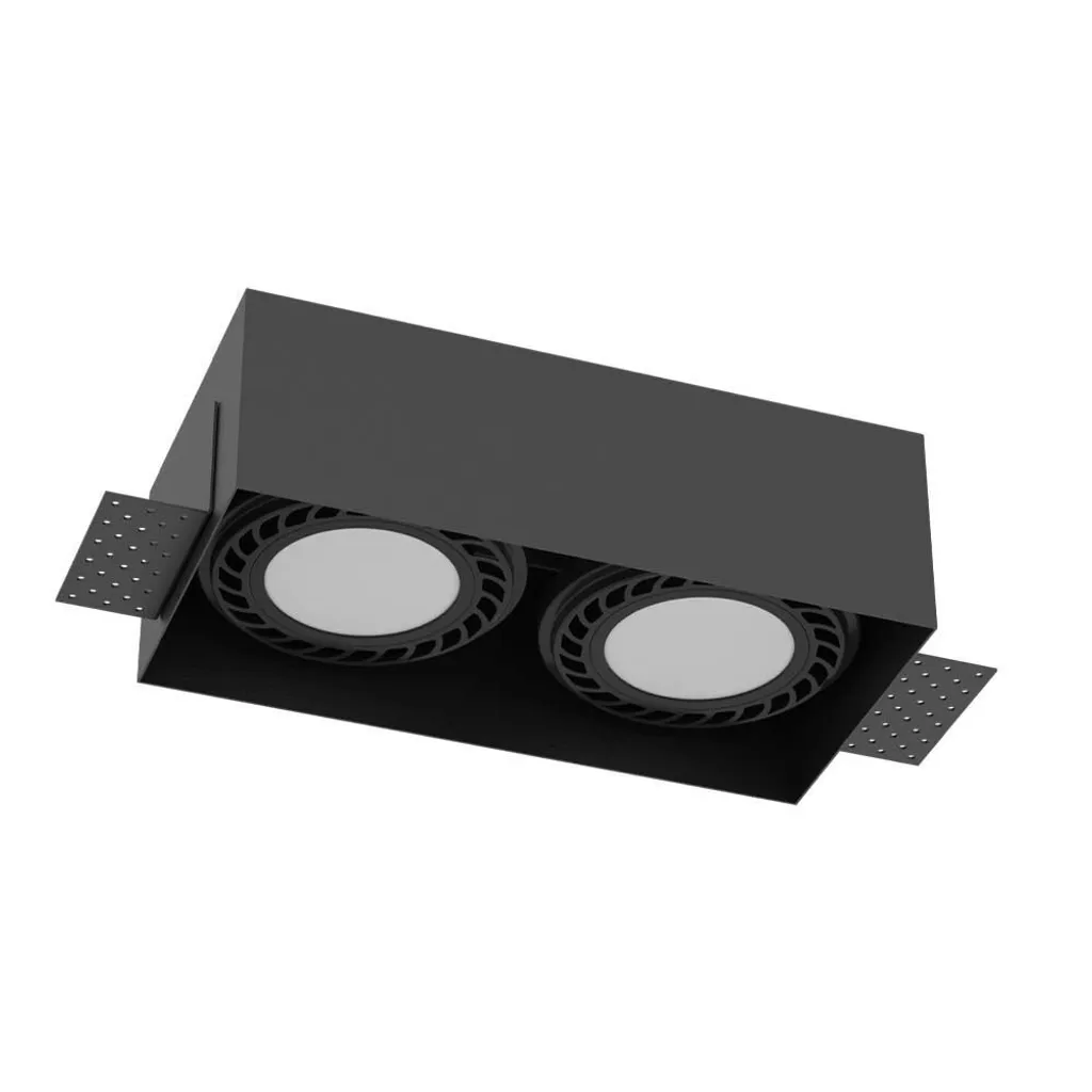 Spot encastré rectangulaire noir 2xGU10 18W CAGE 3270 Brosline