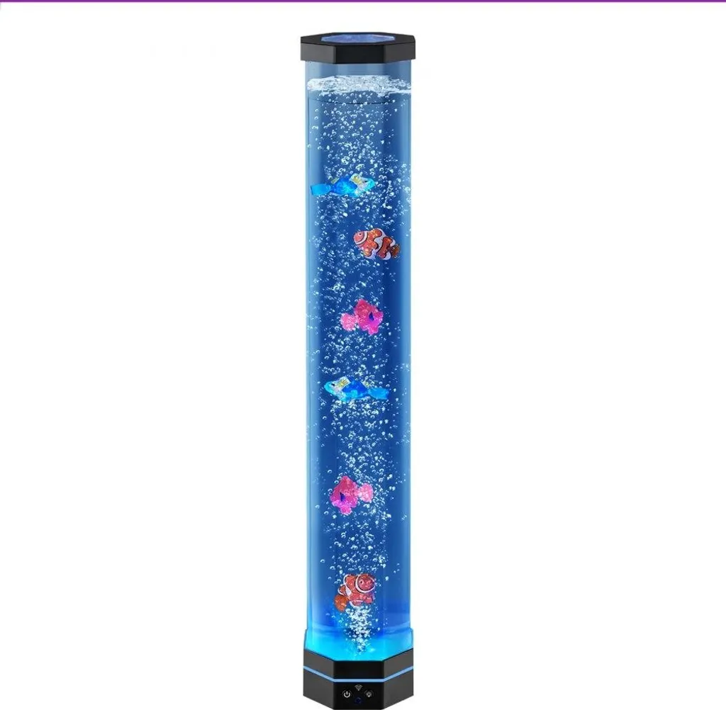 Lampada Lavica 80cm Effetto Acquario | 16 Colori LED e Pesci Tropicali - 11