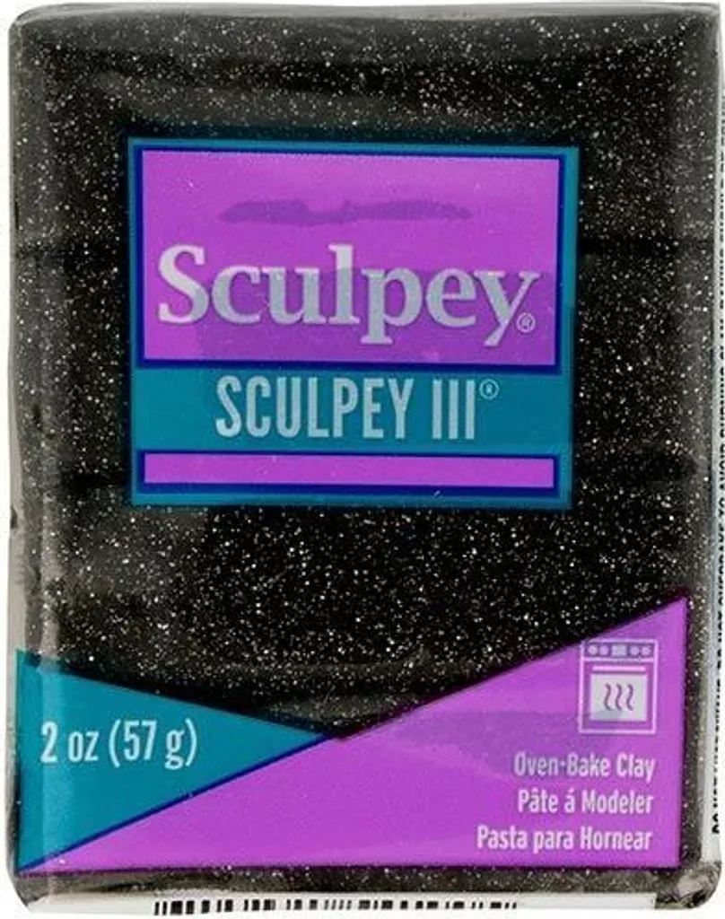 Sculpey polymère noire pailletée 57g : ne s'effrite pas au modelage