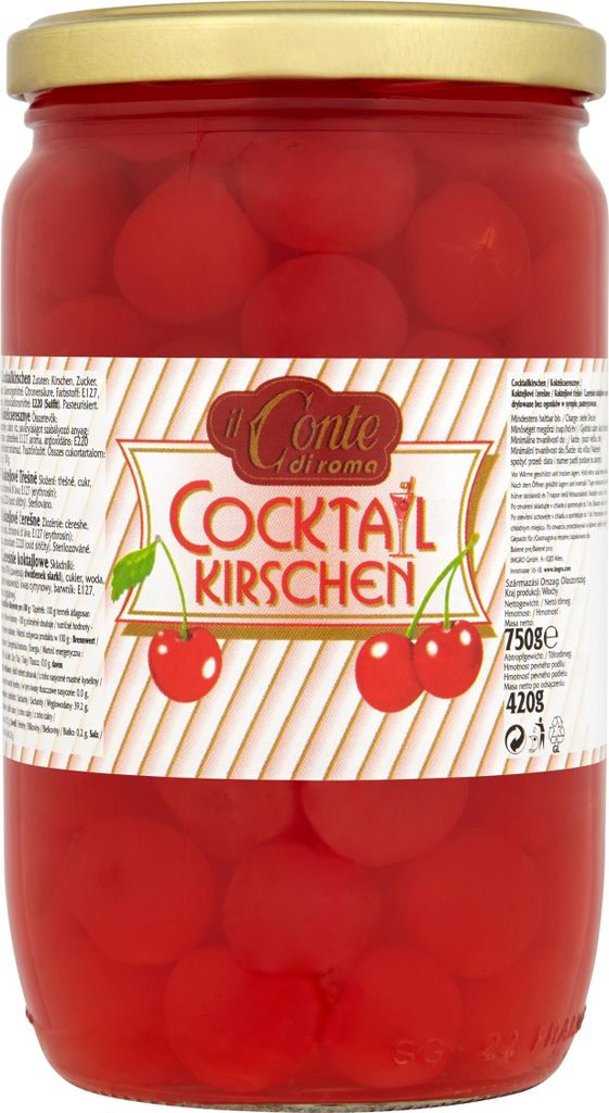 Il Conte kokteilové čerešne – Sladká chuť Talianska, 750 g Obrázok produktu 