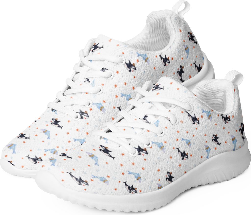 Mr. & Mrs. Panda Sneaker Damen Orca Zylinder Größe 41 - Weiß - Geschenk, Fest, Trainingsschuh, Bunt, Feier, Meer, Narwal, Glückwunsch, Geburtst...