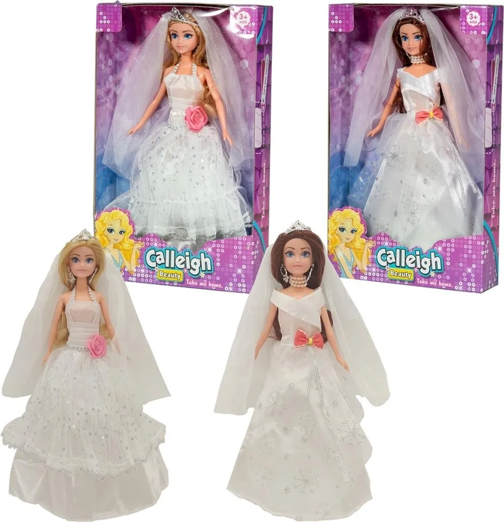 Poupée mariée Calleigh 2Ass articulée avec voile long et bouquet blanc