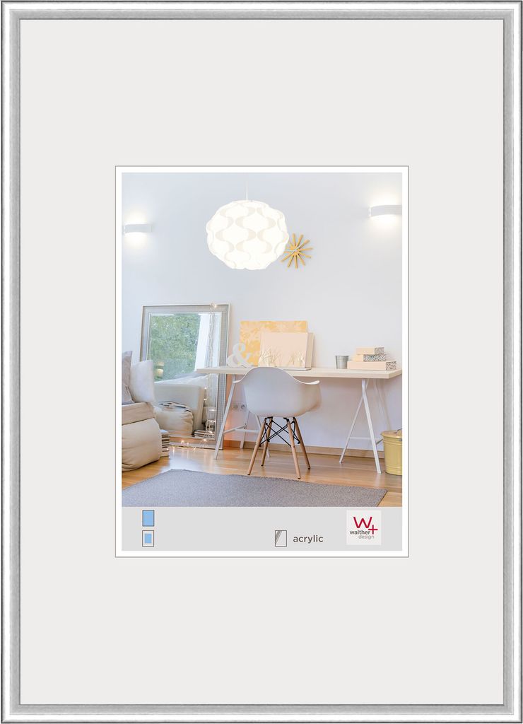 Walther, KVX080S, New Lifestyle Kunststoffrahmen mit Kunstglas 060X080 SILBER