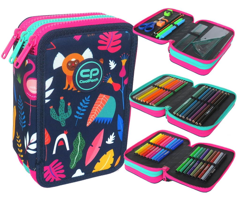 COOLPACK - JUMPER 3 - Dreifach-Federmäppchen mit Zubehör - Produktbild 