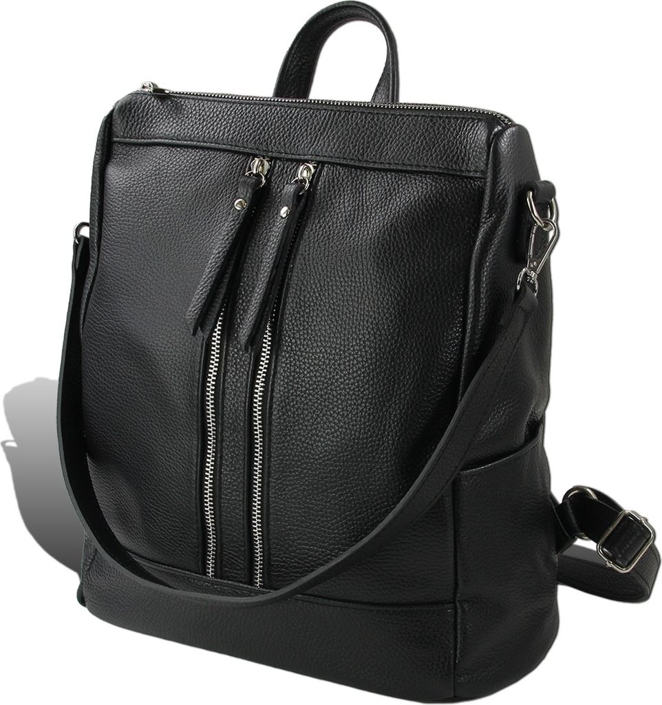 Cityrucksack schwarz Toscanto Rucksack Leder D2ORT100RS