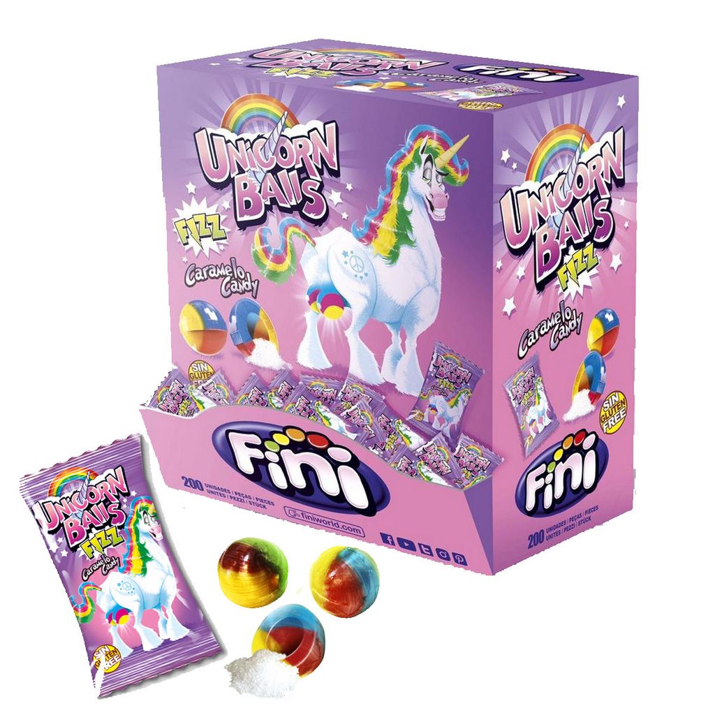 Boom Unicorn Balls Fizz 200 einzelne Bonbons mit Produktbild 