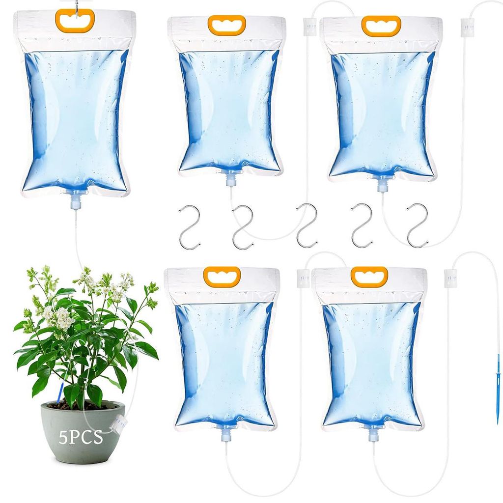 5 Stück Pflanze Bewässerung Tropf 3,5L,Automatisches Bewässerungssystem,Bewässerung Taschen für Zimmerpflanzen und Balkon