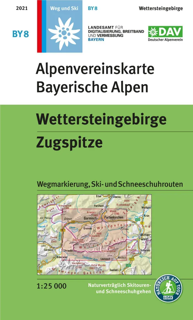 Carte Précise Wettersteingebirge Zugspitze 1:25 000 Ne vous perdez plus