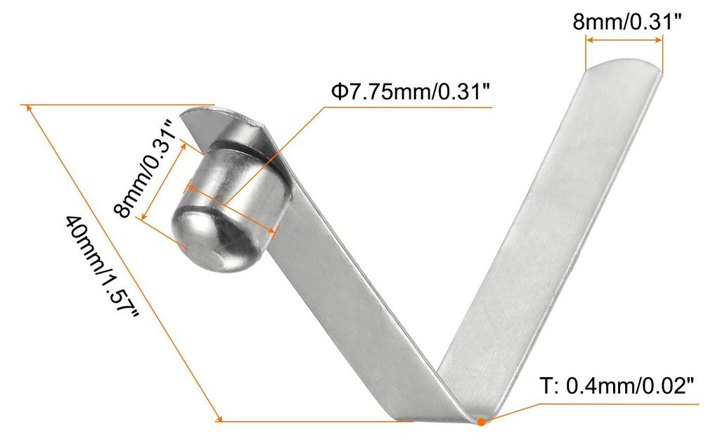 12 Stš¹ck Ein-Knopf-Kajakpaddel-Schnappfederclip 40x8mm 65Mn-Federstahl V-f?rmige solide Teleskopverriegelung Rohrclips fš¹r Zelt Regenschirm C...