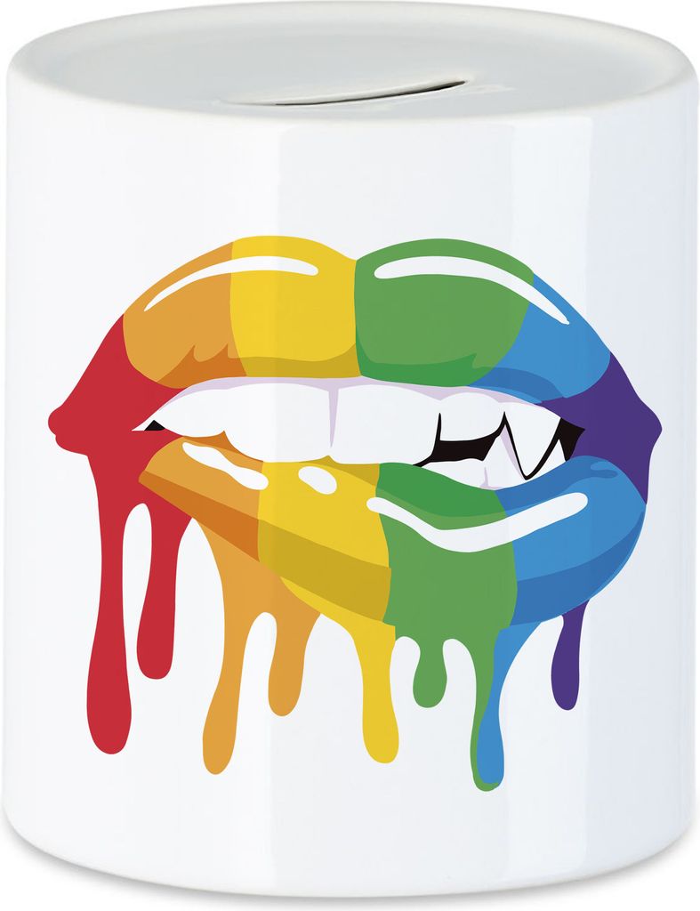 Love in Colors Spardose LGBT Pride Liebe Regenbogenflagge Lippe Stolz