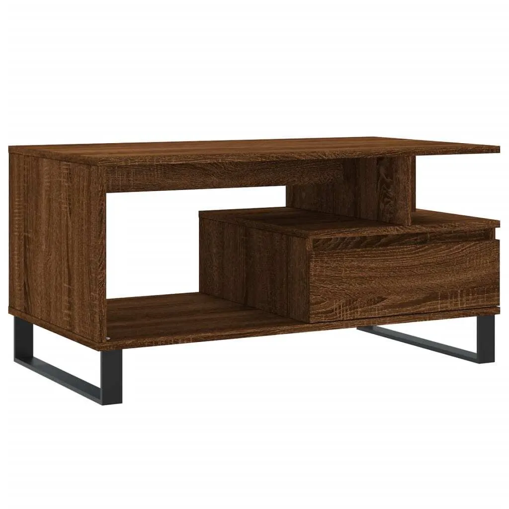 Tavolino da Soggiorno Rovere Marrone 90x49x45 cm - Arreda con Stile
