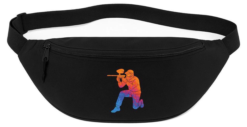 Huuraa Bauchtasche Paintball bunte Silhouette 2,5 Liter Black Polyester Crossbody Bag Geschenkidee