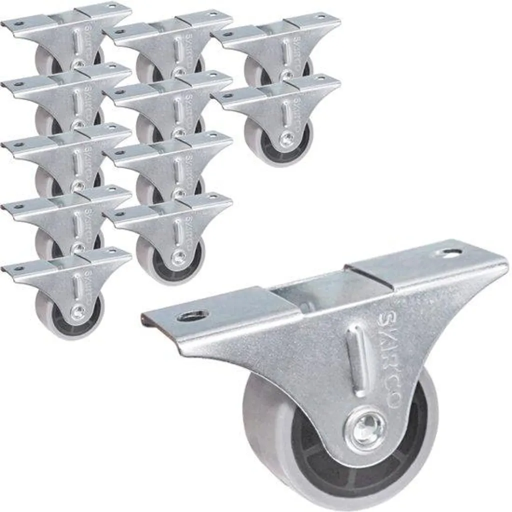 Petite roulette fixe 30 mm grise pour mobilier et rangement atelier