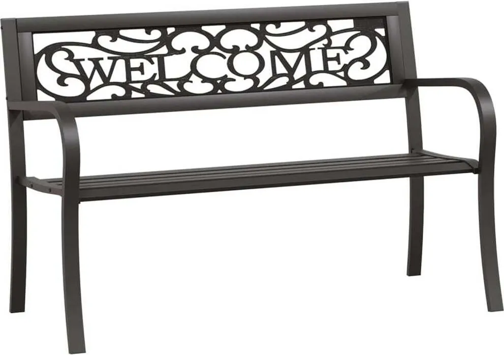 Panchina in Acciaio Nero 125 cm Resistente Intemperie - Offerta Online