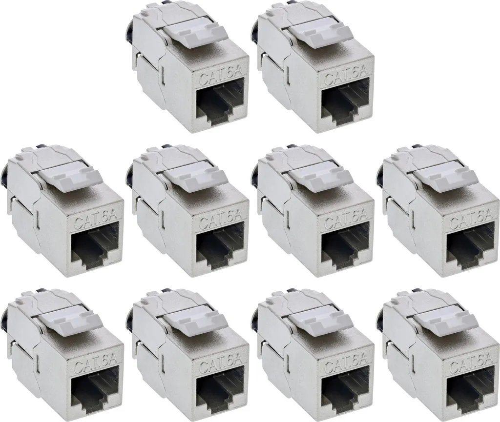 Modulo Keystone RJ45 Slim Cat.6A InLine 10pz - Supporto PoE+ e 10Gbps