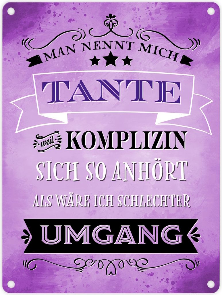 Man nennt mich Tante Metallschild in 15x20 cm