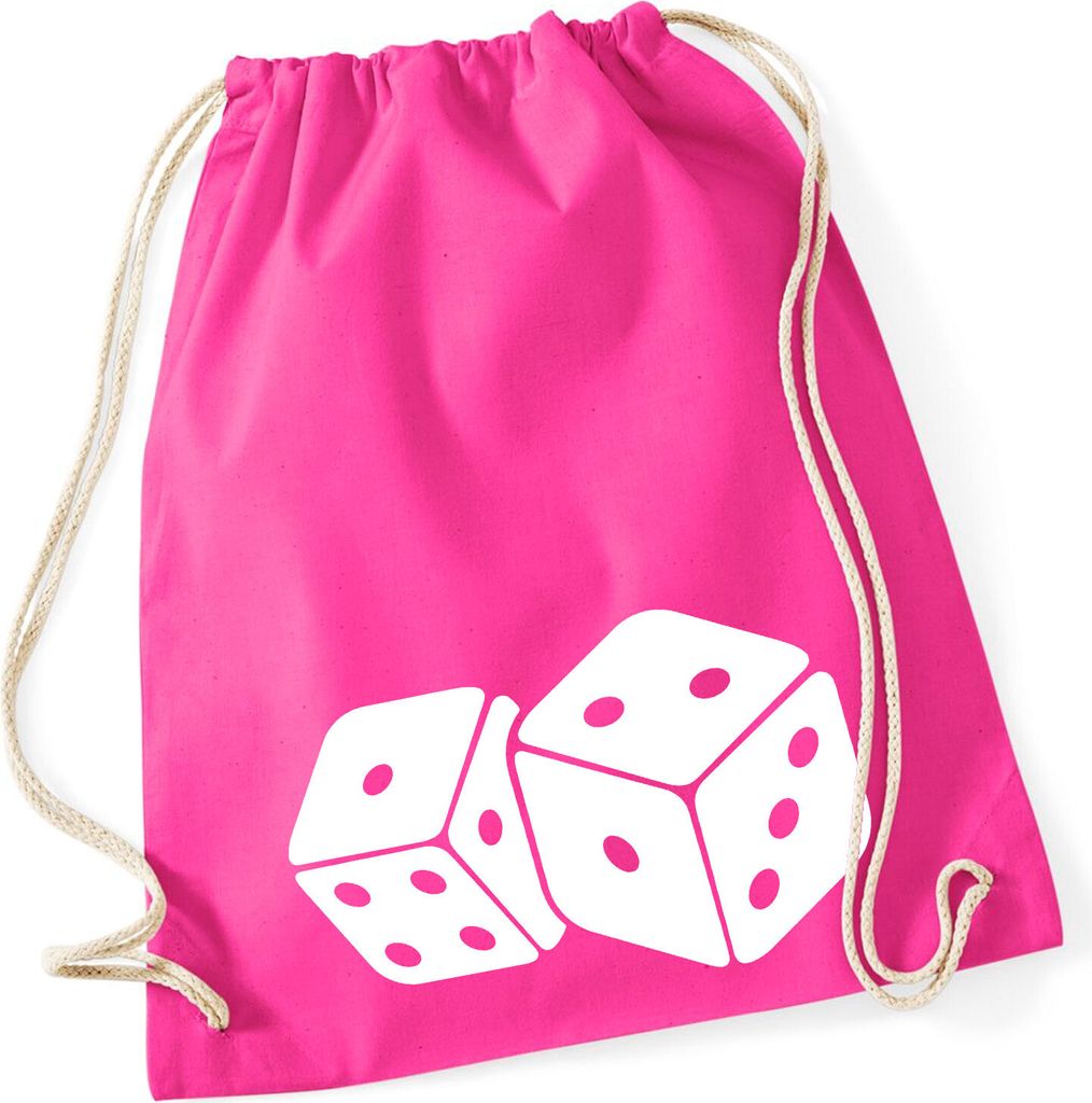 Huuraa Turnbeutel Würfel Dice 12 Liter Fuchsia Baumwolle Produktbild 