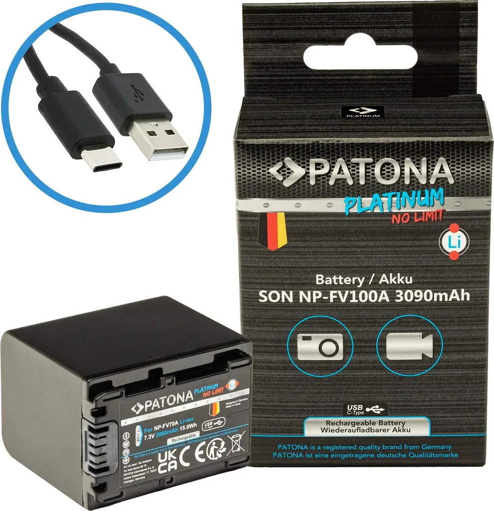 Batterie NP-FV100 Sony : finissez-en avec les chargeurs encombrants (USB-C)