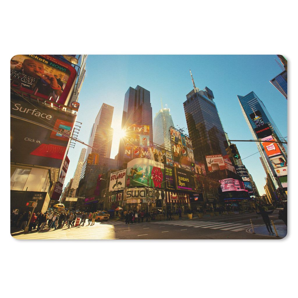 MuchoWow Schreibtischunterlage New York - Amerika - Werbeschild 60x40 cm - XXL Mauspad - Großes Mauspad