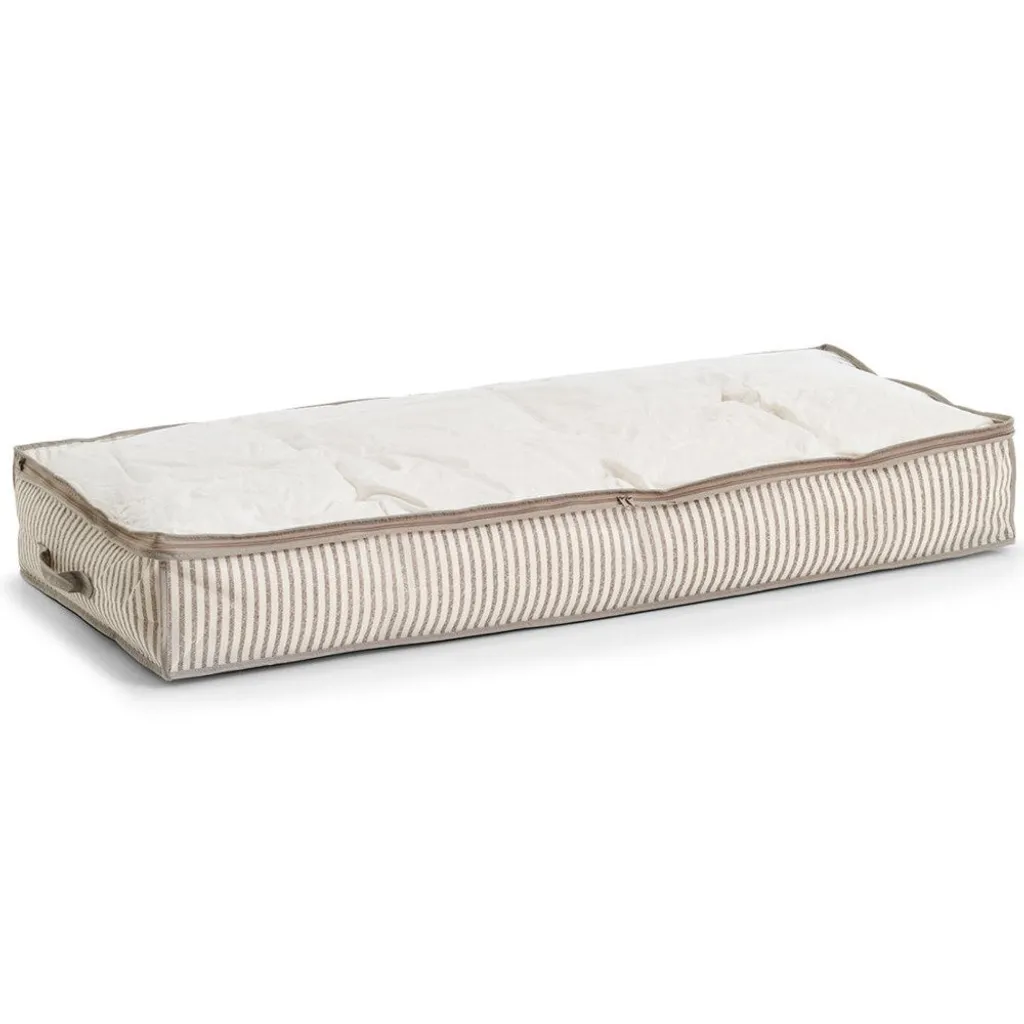 Organisateur sous le lit Stripes beige pour ranger vêtements et draps