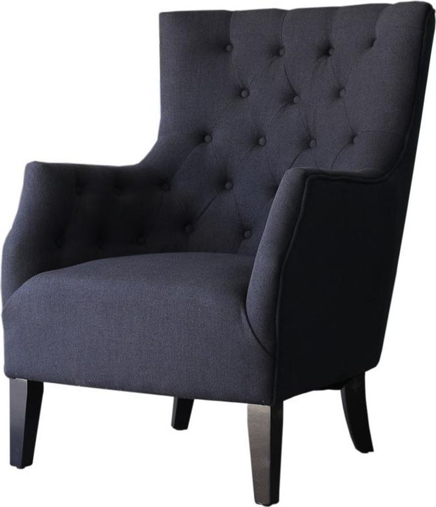 Poltrona scandinava "Duchesse" in tessuto - nero Immagine del prodotto 