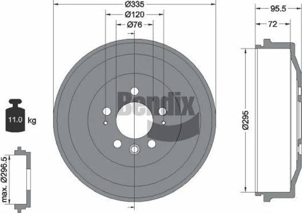 Tambour de frein BDM1141 BENDIX : Stop aux vibrations au freinage Amarok