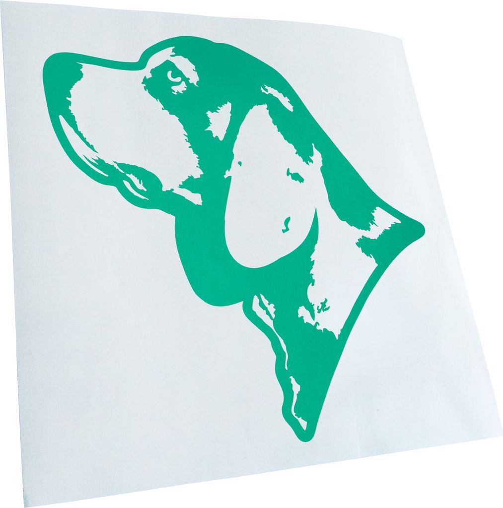 Kiwistar - Autoaufkleber - Beagle Hund - Türkis - 30x27cm - Aufkleber für Auto, Laptop, Fahrrad, LKW, Motorrad mehrfarbig JDM Decal Racing