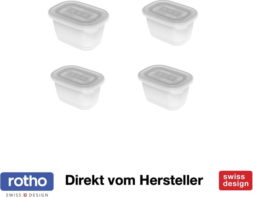 4er Set Gefrierdosen 0,75 l FREEZE, Farbe:Transparent