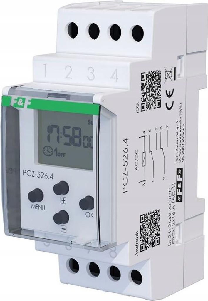 F&F | Astronomische Zeitschaltuhr PCZ-526.4 - 2-Kanal - Programmierbare Nachtpause - Smart Steuerung