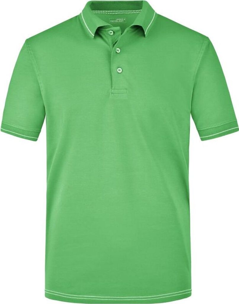 Hochwertiges Poloshirt mit Kontraststreifen lime-green/white, Gr. 3XL
