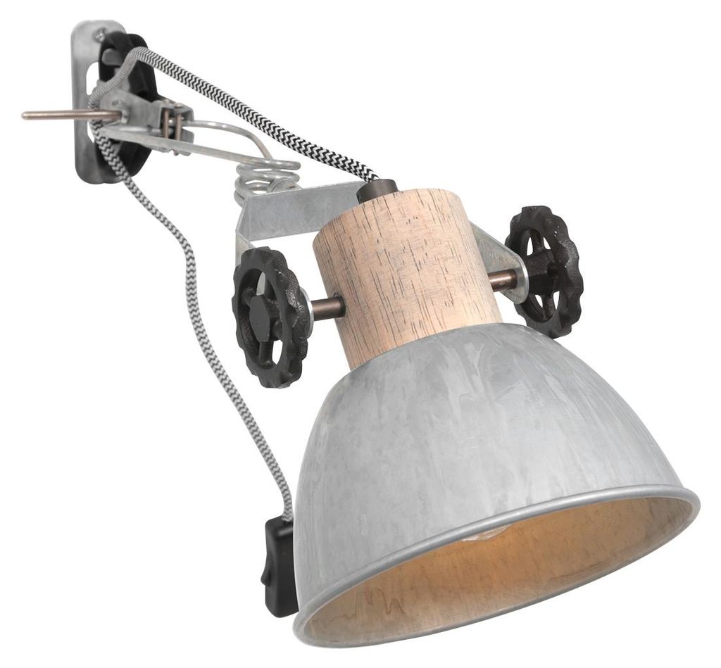 Steinhauer Spotleuchte Gearwood 1-flammig Industrie / Holzrohling 37x15cm