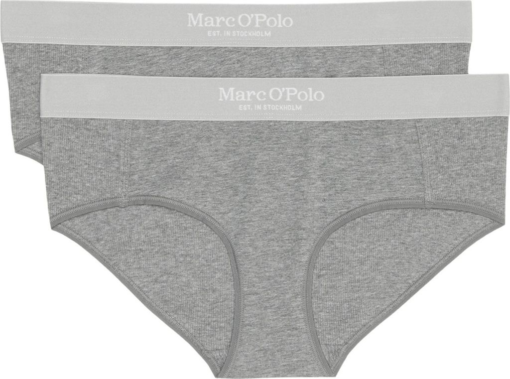 Marc O ́Polo Damen Hipster 2-Pack Iconic Rib - Grau - Größe XL