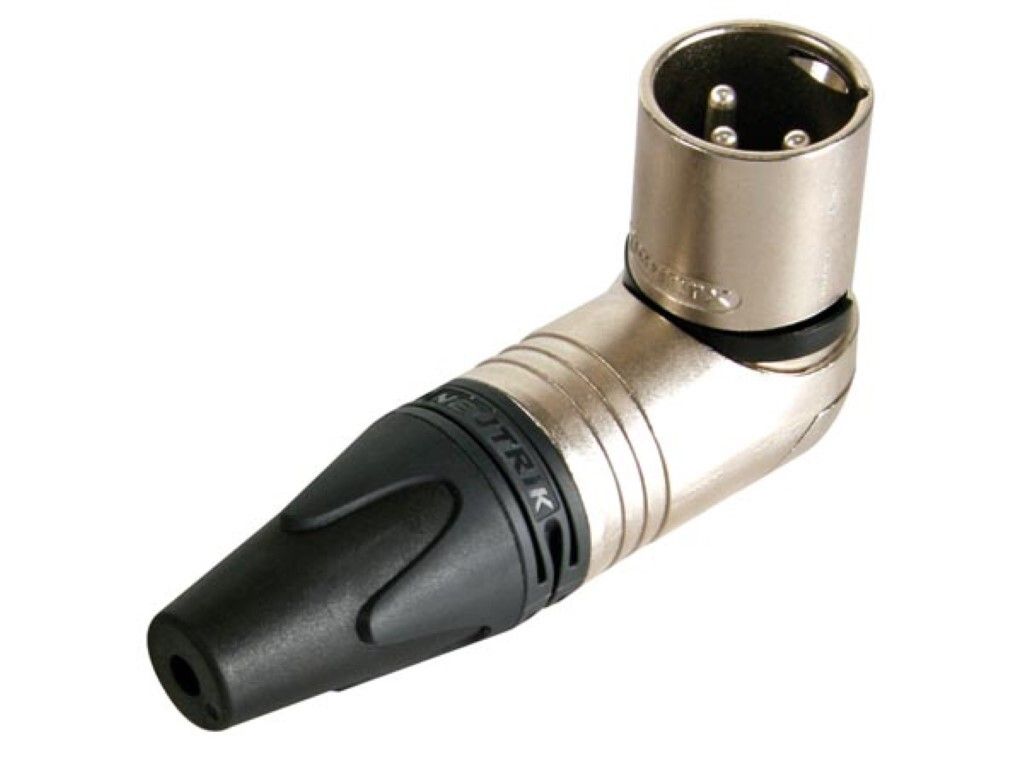 Neutrik - XLR-Stecker, männlich, 3-polig, geknickt, vernickelt, vergoldete Kontakte
