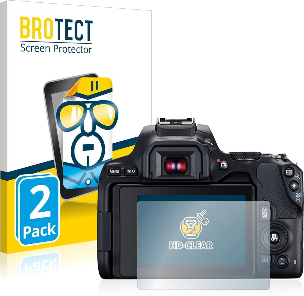 2x Für Canon EOS 250D Schutzfolie BROTECT Displayschutz Display Schutz Folie Klar Transparent