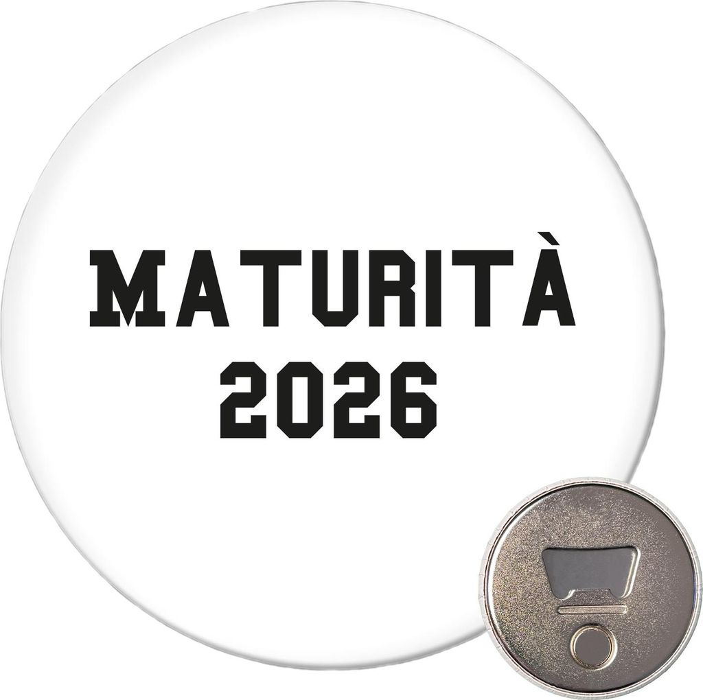 Huuraa Magnet Maturità 2026 Abschluss Italien 59mm Kühlschrankmagnet rund Flaschenöffner Geschenkidee