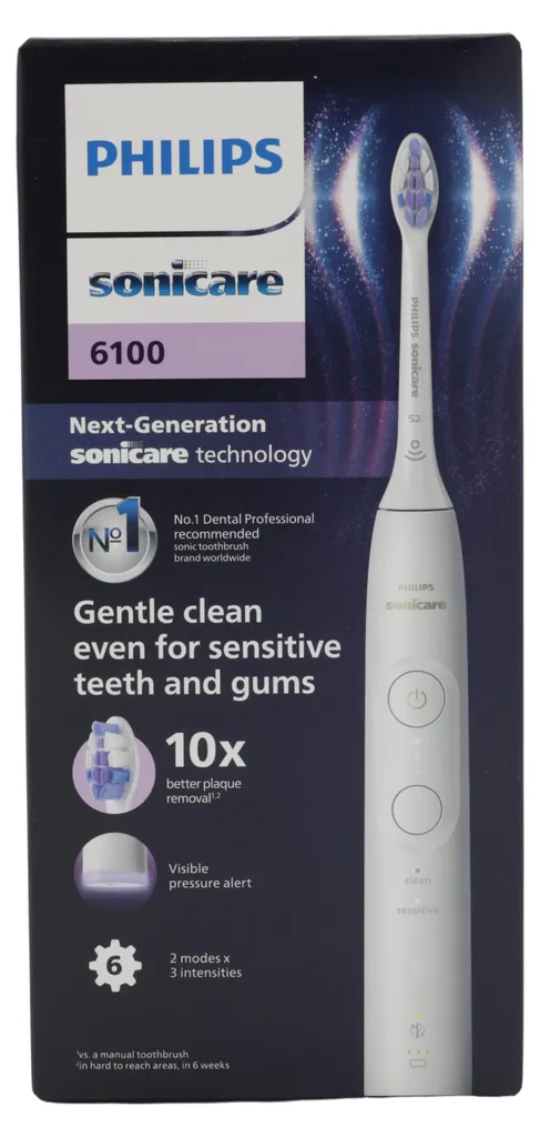 Brosse à dents rechargeable Philips 6100 avec capteur de pression intégré