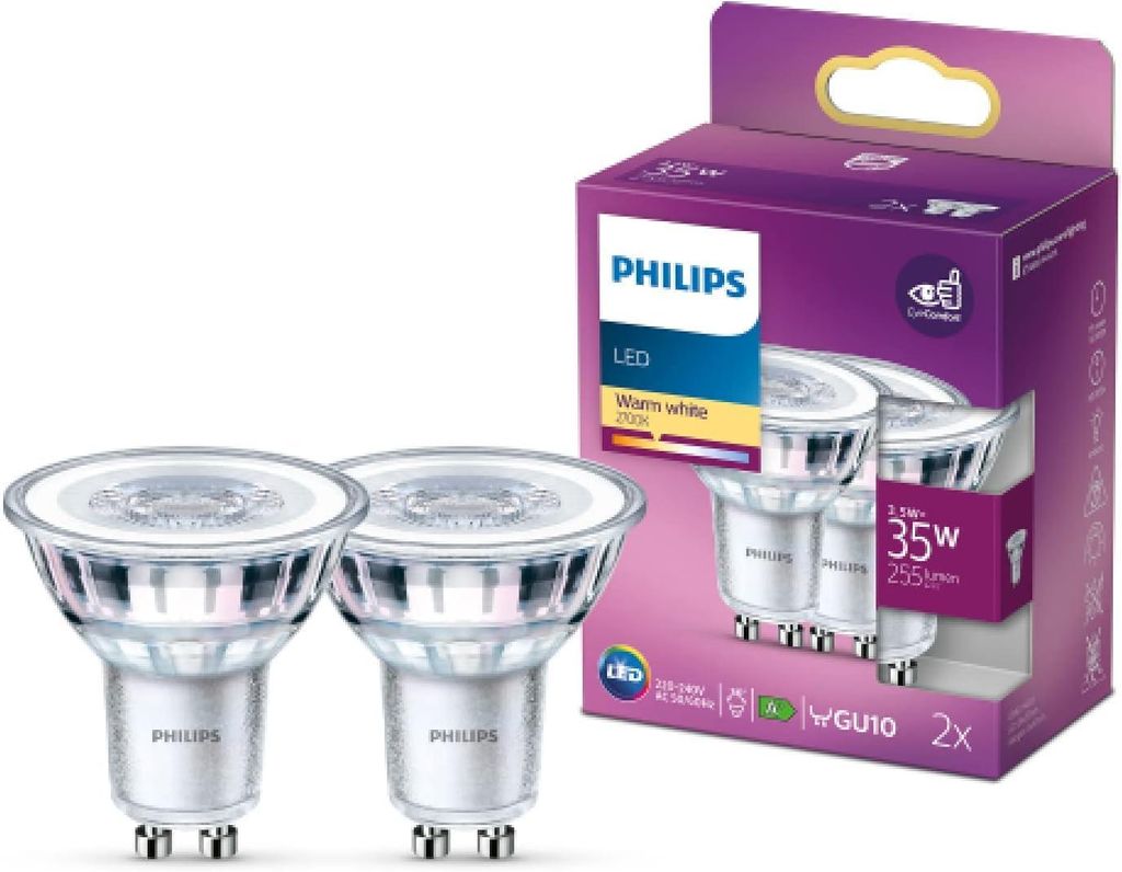 Philips, fuente de luz PAR16 GU10, 35 W, 2 unidades, 3,5 W, Imagen del producto 