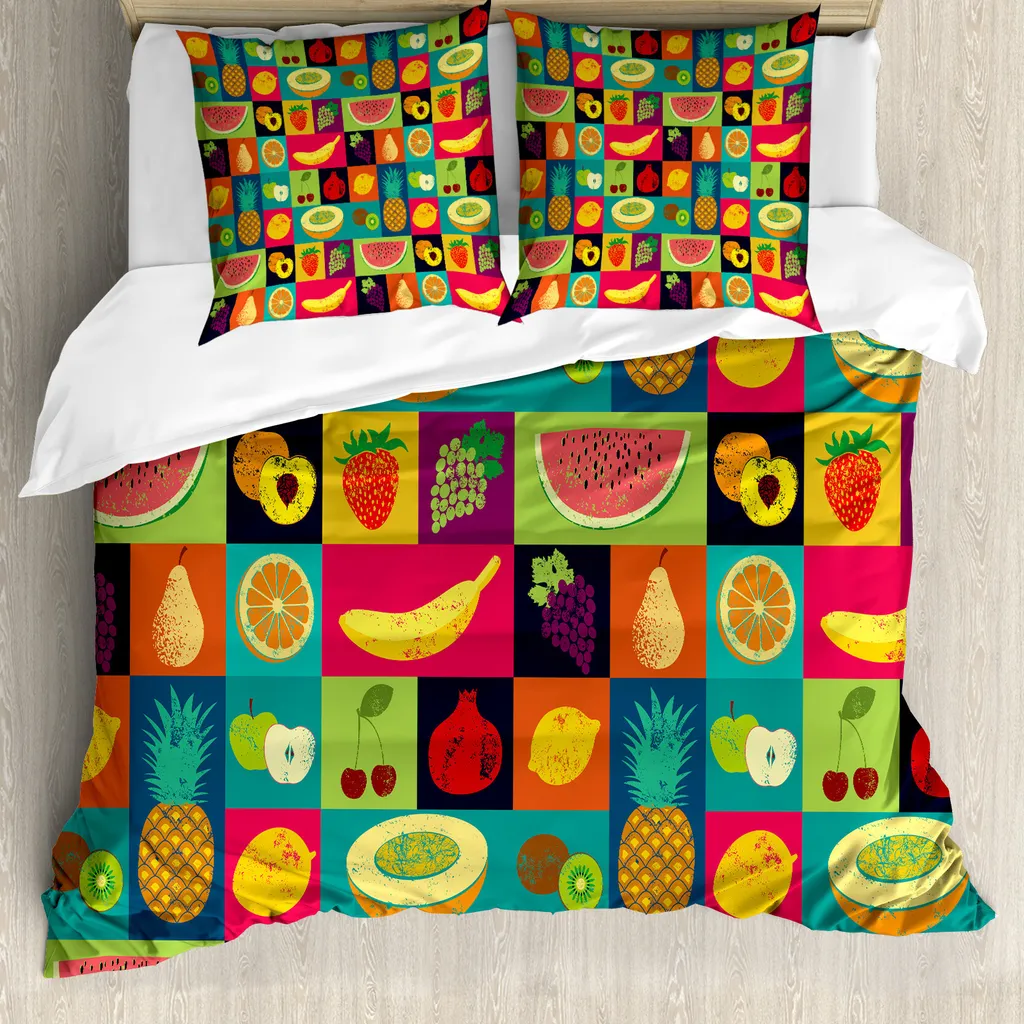 Copripiumino ABAKUHAUS Pop Art Frutta 200x200 Antiacaro | Offerta