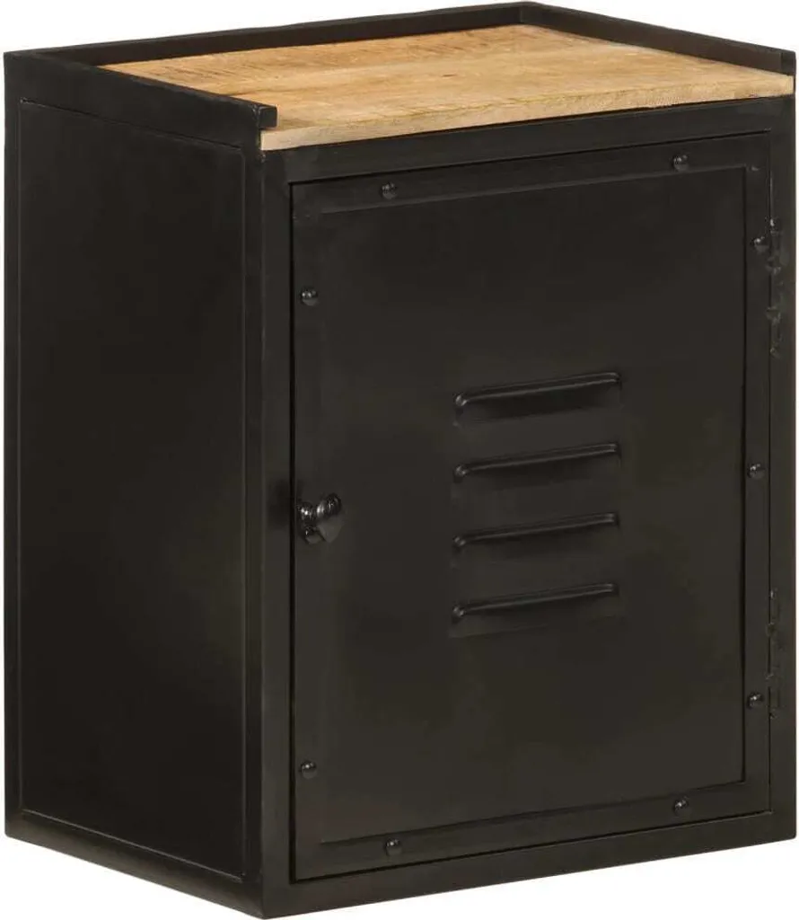 Armoire de salle de bain 40x30x50 cm en fer et bois de manguier massif