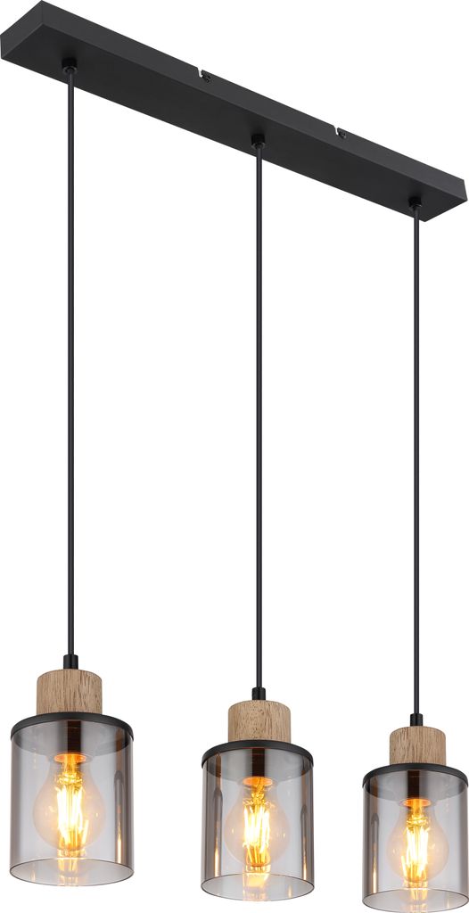 Globo Lighting Hängeleuchte Metall schwarz matt, 3x E27 Produktbild 