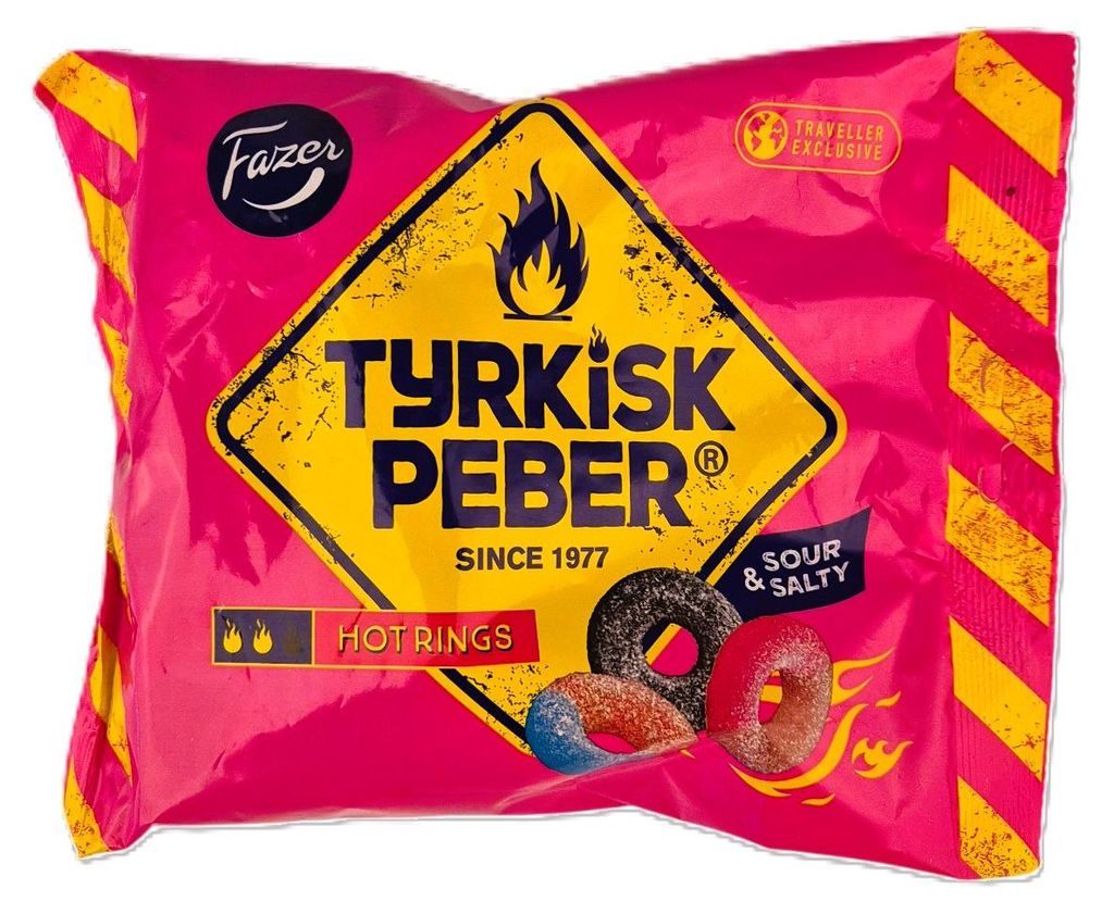 Fazer Tyrkisk Peber Hot Rings Sour & Salty 380g Produktbild 