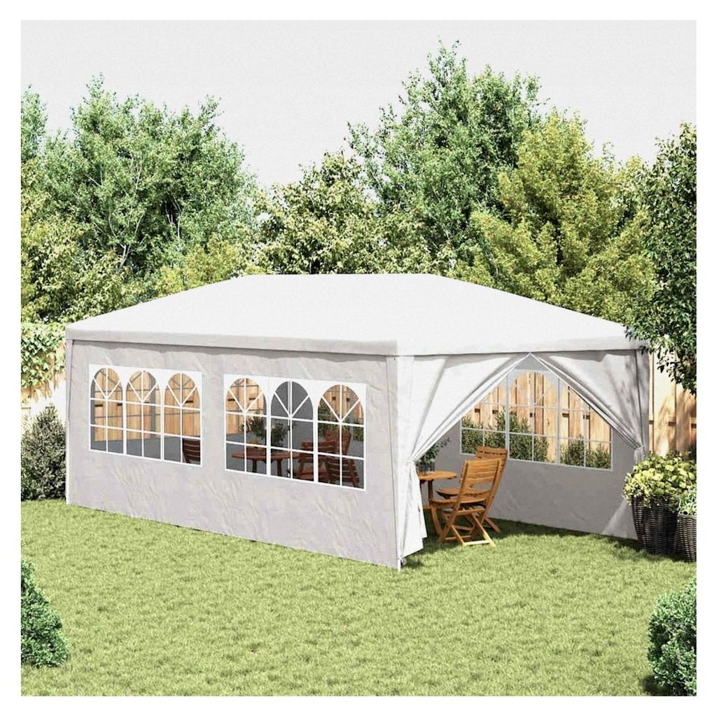 Partyzelt 3x6 m Weiß, Pavillon für Garten, Festzelt, Hochzeit und Festival