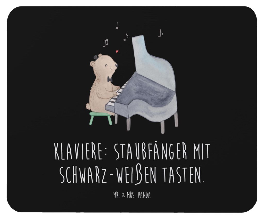 Mr. & Mrs. Panda Mauspad Klavier Staubfänger - Schwarz - Geschenk, Instrumente, Mousepad, Mouse Pad, Musik, Tasteninstrument, mousematte, Klaviers...