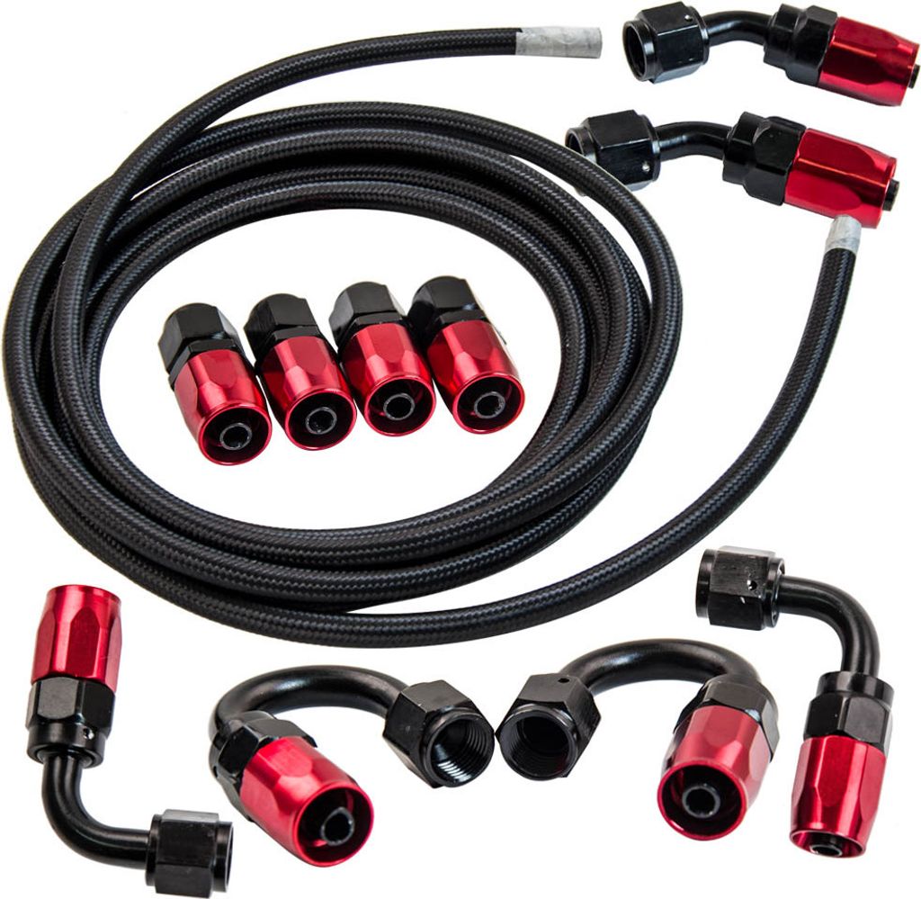 16.4FT AN6-6AN Geflecht-Kraftstoffschlauch + Kraftstoffschlauchadapter Kit