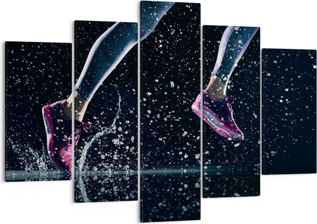 Bild auf Leinwand - Leinwandbild - Laufen Lifestyle Leichtathletik Schuhe - 150x100cm - Wand Bild - Wanddeko - Leinwanddruck - Bilder - Kunstdruck ...